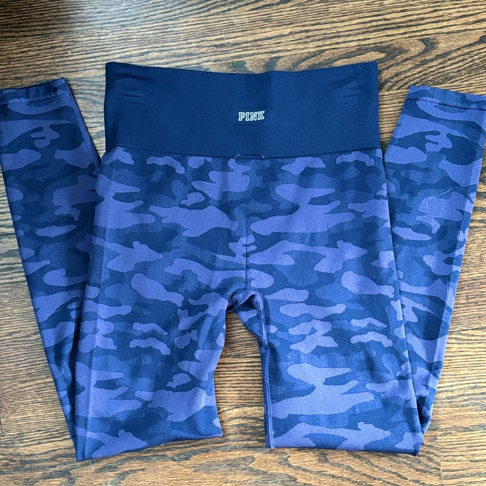 PINK navy blue camo leggings
